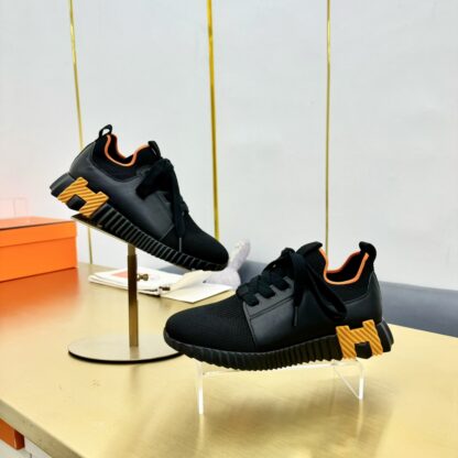 Hermes Spring and Summer Couple's Black and Orange Colorblock Breathable and Durable Sports Casual Shoes - Image 8