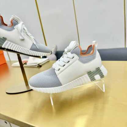 Hermes Spring and Summer Couples White and Gray Colorblock Breathable and Durable Sports Casual Shoes - Image 8