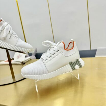 Hermes Spring and Summer Couples White and Orange Colorblock Breathable and Durable Sports Casual Shoes - Image 8