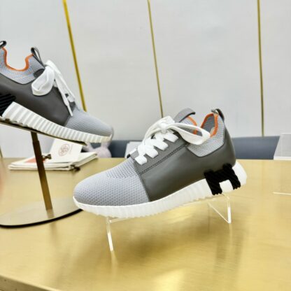 Hermes Spring and Summer Couple's Grey and Black Colorblock Breathable and Durable Sports Casual Shoes - Image 8