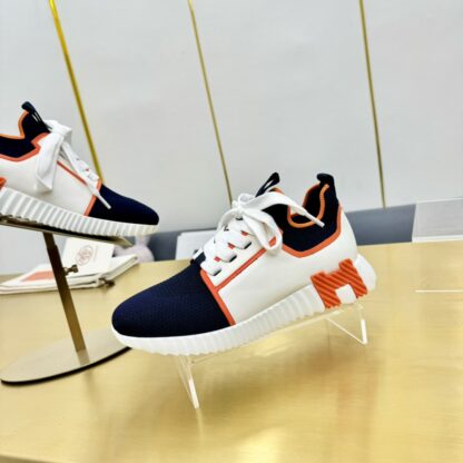 Hermès Spring and Summer Couples Blue and Orange Colorblock Breathable and Durable Sports Casual Shoes - Image 8