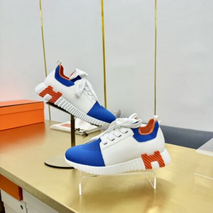 Hermes Spring and Summer Couples White, Blue and Orange Colorblock Breathable and Durable Sports Casual Shoes - Image 8