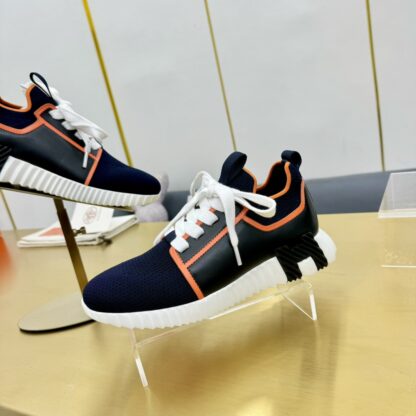 Hermes Spring and Summer Couple's Black, Orange and White Colorblock Breathable and Durable Sports Casual Shoes - Image 8