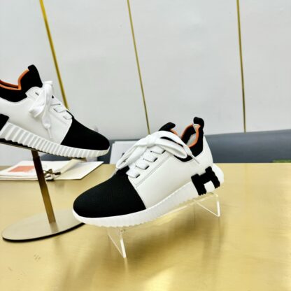 Hermes Spring and Summer Couples British Black and White Color Matching Breathable and Durable Sports Casual Shoes - Image 8