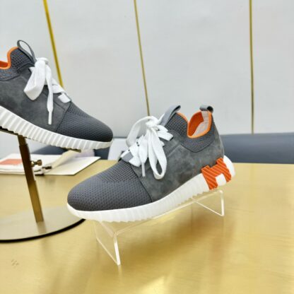 Hermes Spring and Summer Couples British Gray and Orange Colorblock Breathable and Durable Sports Casual Shoes - Image 8