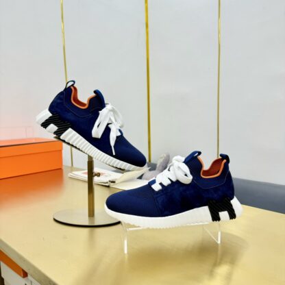 Hermes Spring and Summer Couples British Blue and White Color Matching Breathable and Durable Sports Casual Shoes - Image 8