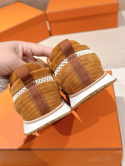 Hermès Beige Goatskin Casual Sneakers - Image 8
