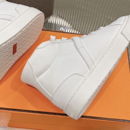 Hermes Kelly buckle white high top casual shoes - Image 8