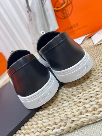 Hermes kelly shoe buckle black stylish noble casual loafers - Image 8