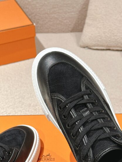 Hermes couple black fashion casual skateboard shoes - Image 8