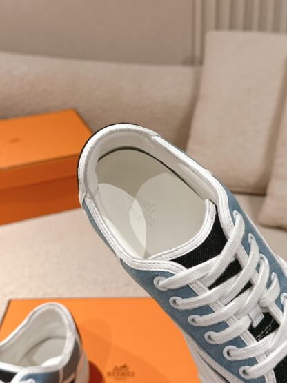 Hermes couple blue and black fashion casual skateboard shoes - Image 8