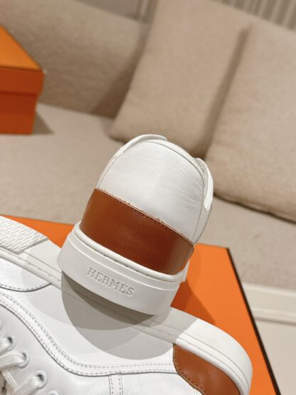 Hermes couple white fashion casual skateboard shoes - Image 8