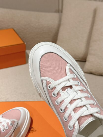 Hermes couple pink and white fashion retro casual skateboard shoes - Image 8