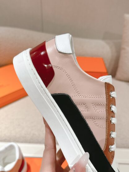 Hermes couple pink brown fashion retro casual skateboard shoes - Image 8
