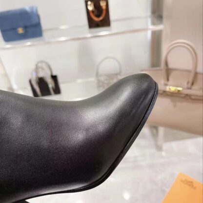 Hermes autumn and winter fashion black women's long boots heel height 7cm - Image 8