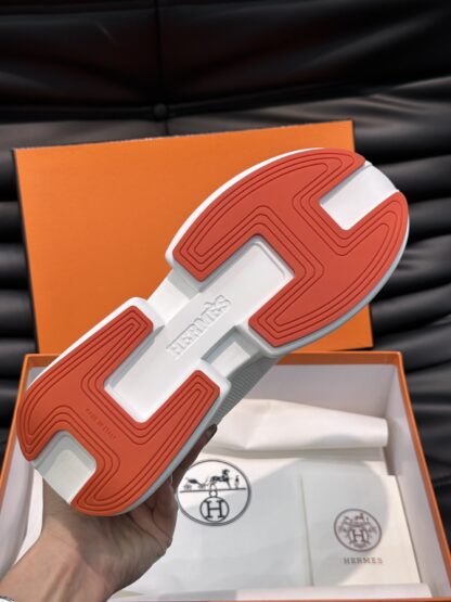 Hermes Men's Comfortable Soft Black and Gray Casual Sneakers - Image 9