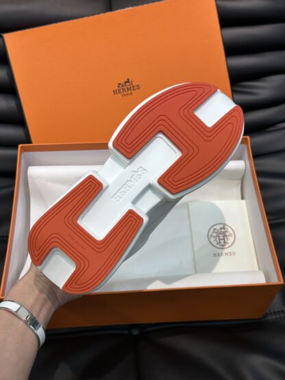 Hermes Men's Comfortable Soft White Casual Sneakers - Image 9