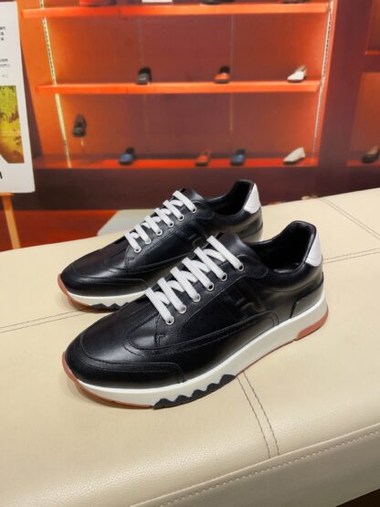 Hermès French Paris catwalk model black classic casual shoes - Image 9