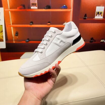 Hermès France Paris catwalk white and gray classic casual shoes - Image 9