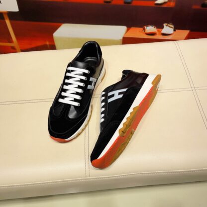 Hermès France Paris catwalk model black and gray classic casual shoes - Image 9