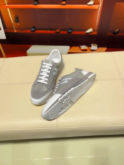 Hermes green grey French Paris catwalk simple casual shoes - Image 9