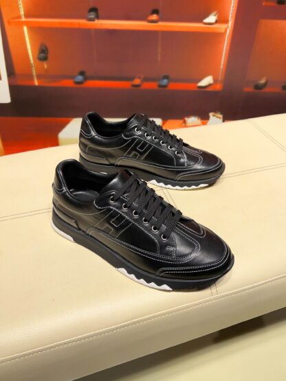 Hermes black French Paris catwalk simple casual shoes - Image 9
