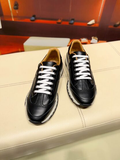 Hermes black and white French Paris catwalk simple casual shoes - Image 9