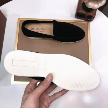 Hermès couple black high-end classic loafers - Image 8