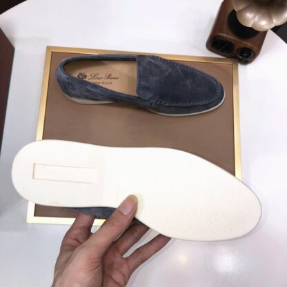 Hermès couple's dark grey high-end classic loafers - Image 8