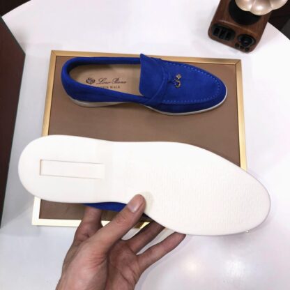 Hermès dark blue couple's high-end classic loafers - Image 9