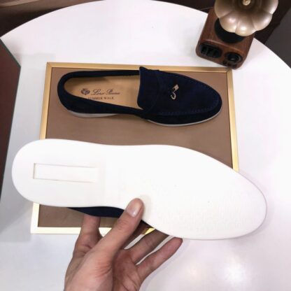 Hermès blue and black couple's high-end classic loafers - Image 9