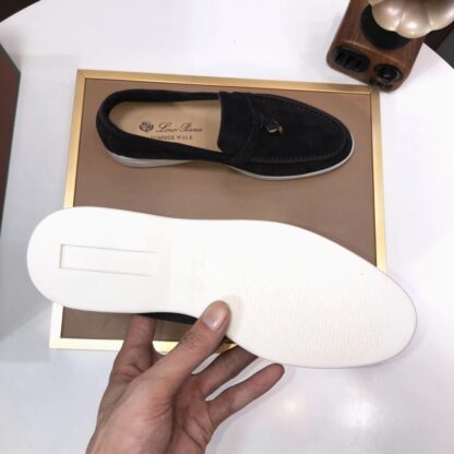 Hermes light black couple's high-end classic loafers - Image 9