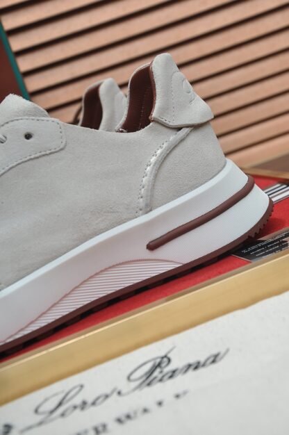 Hermès classic white and grey cashmere sneakers - Image 9