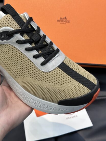 Hermes high-end men's fashion light yellow casual breathable simple sports shoes - Image 9