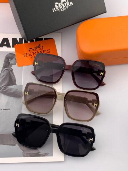 Hermès Spring Luxury Fashion Square Frame Sunglasses - Image 7