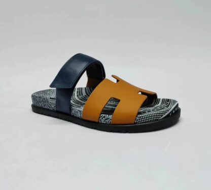Hermès Couples Braided Brown, Blue and Black Slippers - Image 9