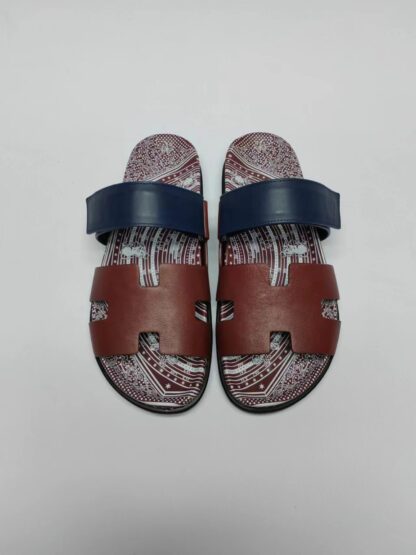 Hermès classic red and brown couple woven slippers - Image 9