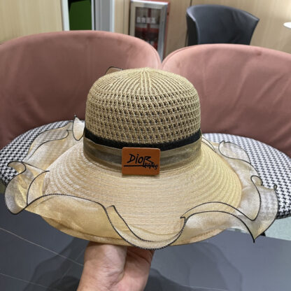 Dior high-end elegant wide-brimmed sun hat - Image 9