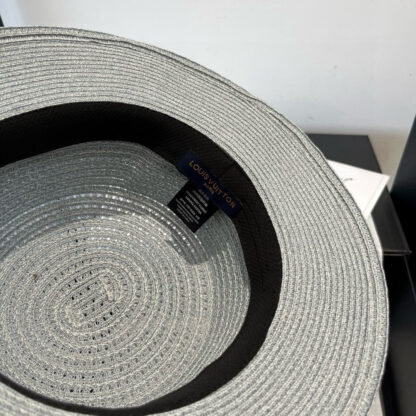Louis Vuitton Gold and Straw Hat - Image 9