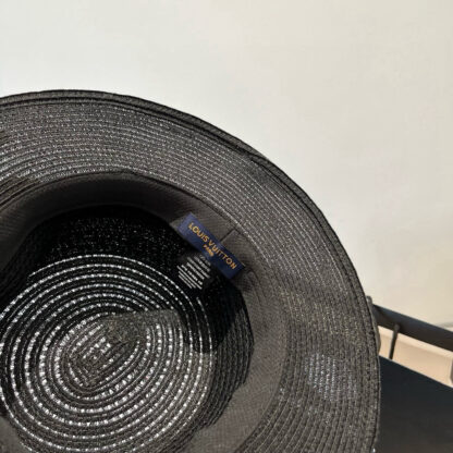 Louis Vuitton Gold and Straw Hat - Image 9