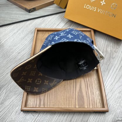 Louis Vuitton Denim and Leather Baseball Cap - Image 9