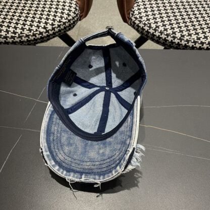 Louis Vuitton denim ripped baseball cap - Image 10
