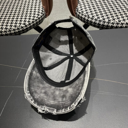 Louis Vuitton denim ripped baseball cap - Image 9