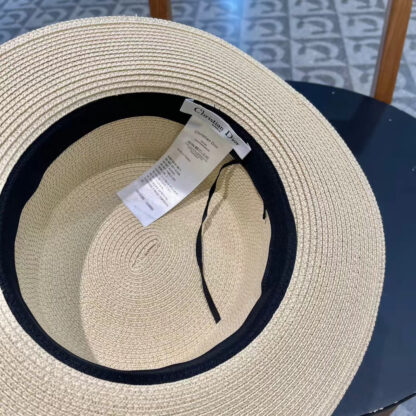 Dior hollow flat top straw hat - Image 10