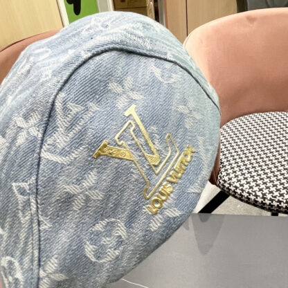 Louis Vuitton fashionable versatile denim jacquard beret breathable sun hat - Image 9