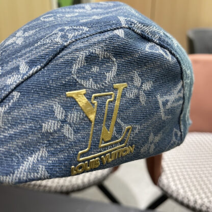 Louis Vuitton fashionable versatile denim jacquard beret breathable sun hat - Image 9