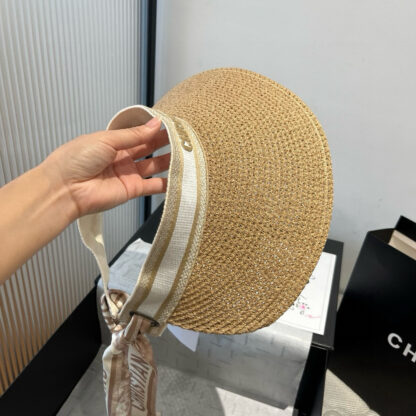 Dior scarf sun hat with large brim - Image 10