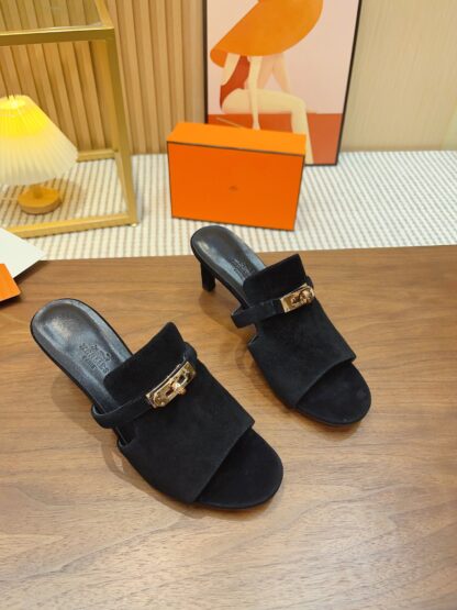 Hermès new handmade black stiletto sandals - Image 7