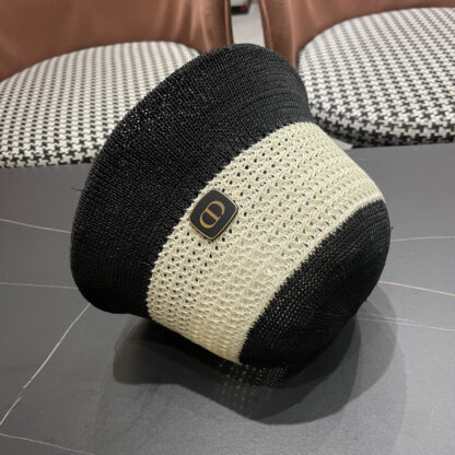 Dior hollow sun protection contrast color sun hat - Image 10