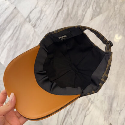 Fendi Fashion Leather Trim Baseball Cap - Image 10